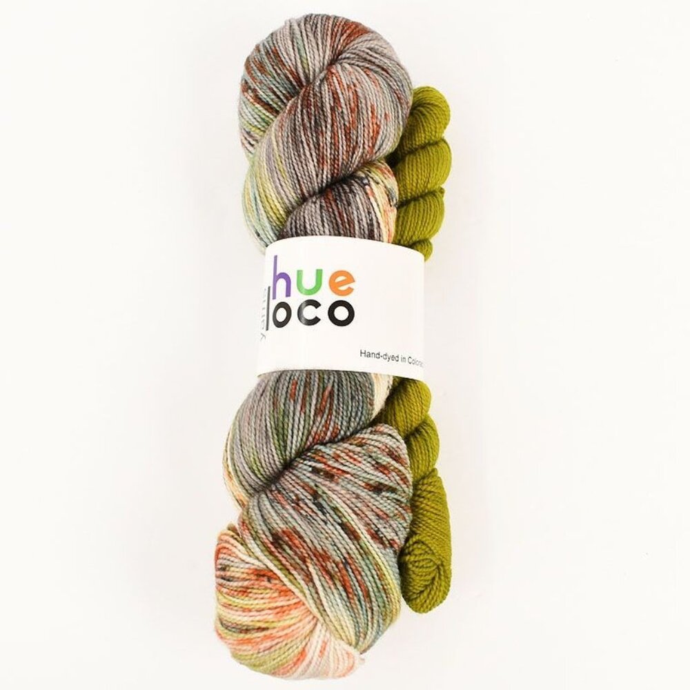Hue Loco Yarn Merino Sock Set 80/20 SW Wool Nylon Hand Dyed Verdigris Colorway